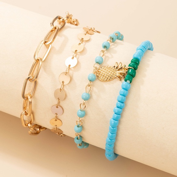 4 Piece Boho Anklet Set 20$